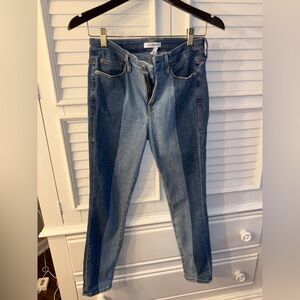 Good American Good Legs Crop Jeans Two Tone Panel Denim Size 8/29